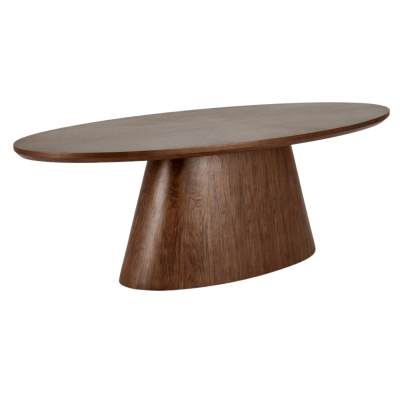 Nowoczesny Stół Owalny 220x98 do Jadalni Salonu Kuchni Vintage Mid Century Modern Orzechowy VAGNER Halmar