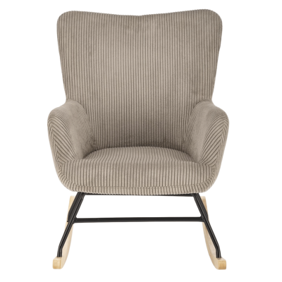 Fotel Bujany do Salonu Tapicerowany na Biegunach Kołyska Bujak Skandynawski Popielaty Szary BELMIRO Halmar