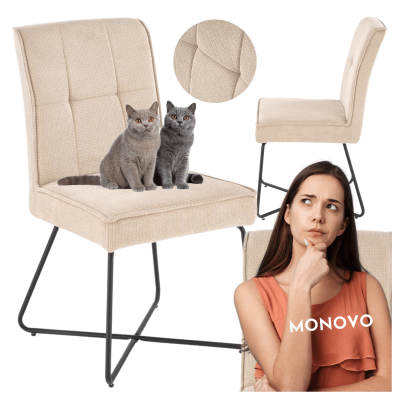 Nowoczesne Krzesło Tapicerowane do Salonu do Jadalni Loft Boho Skandynawskie Beżowe K534 Halmar