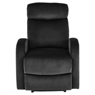 Klasyczny Fotel Rozkładany do Spania Welurowy Bujany do Salonu Czarny WONDER Halmar