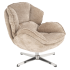 Nowoczesny Fotel Obrotowy Tapicerowany do Salonu Loft Beżowy Metal Chrom GUIDO Halmar