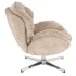 Nowoczesny Fotel Obrotowy Tapicerowany do Salonu Loft Beżowy Metal Chrom GUIDO Halmar