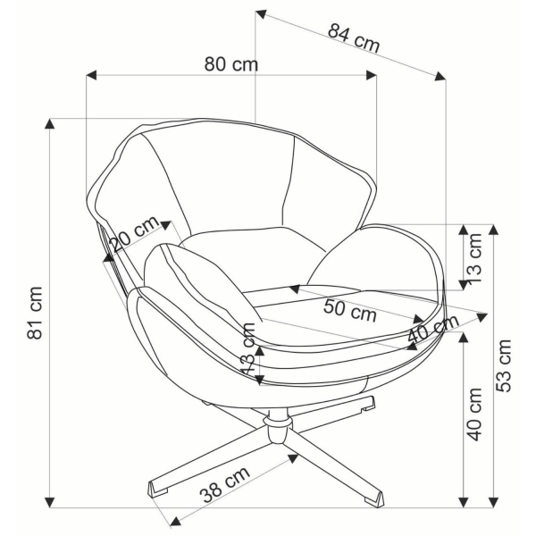 Nowoczesny Fotel Obrotowy Tapicerowany do Salonu Loft Beżowy Metal Chrom GUIDO Halmar