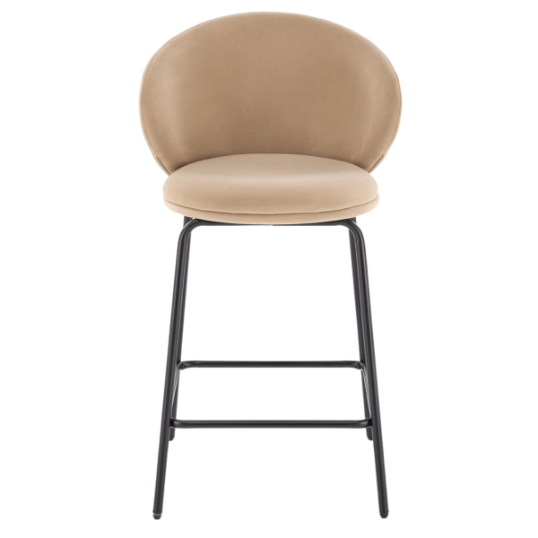 Nowoczesne Krzesło Barowe Hoker Tapicerowane do Kuchni Baru Loft Beżowe H121 Halmar