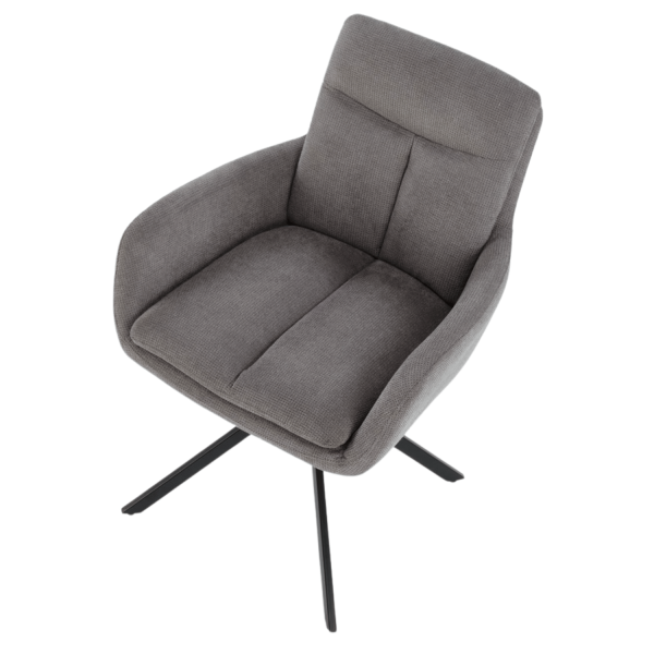 Nowoczesne Krzesło Obrotowe Tapicerowane z Podłokietnikami do Salonu Loft Popielate Szare K536 Halmar