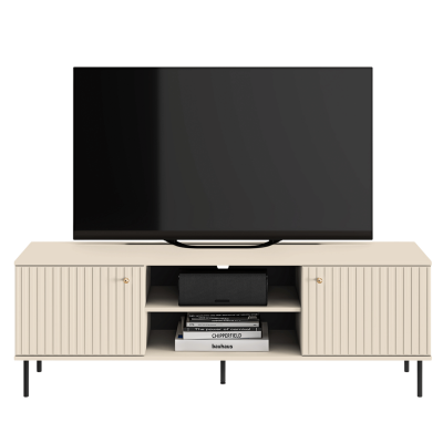 Szafka RTV Pod Telewizor Stolik RTV Niska Komoda 160 cm Kaszmirowa Ryflowana SOPHIE 06