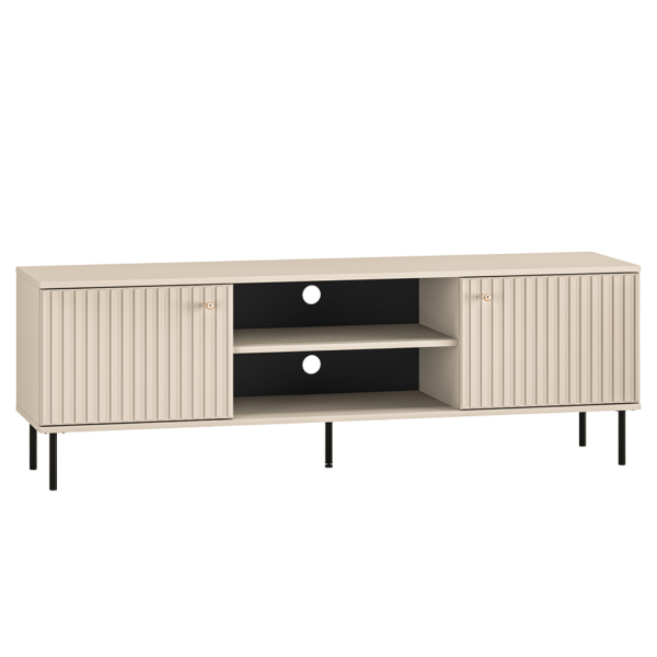 Szafka RTV Pod Telewizor Stolik RTV Niska Komoda 160 cm Kaszmirowa Ryflowana SOPHIE 06