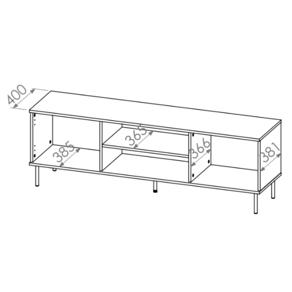 Szafka RTV Pod Telewizor Stolik RTV Niska Komoda 160 cm Kaszmirowa Ryflowana SOPHIE 06
