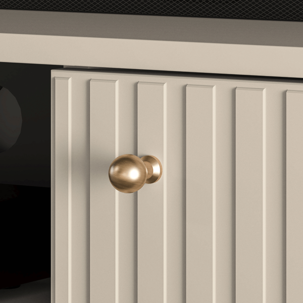 Szafka RTV Pod Telewizor Stolik RTV Niska Komoda 160 cm Kaszmirowa Ryflowana SOPHIE 06