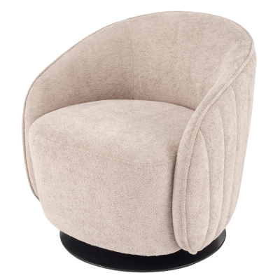 Nowoczesny Fotel Wypoczynkowy z Funkcją Obracania do Salonu Loft Cappuccino BASILIO Halmar