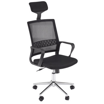 Nowoczesny Fotel Gabinetowy Mechanizm TILT do Biura Komputera Czarny Siatka DUKE Halmar