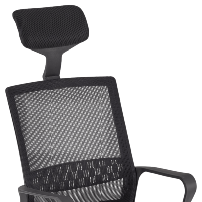 Nowoczesny Fotel Gabinetowy Mechanizm TILT do Biura Komputera Czarny Siatka DUKE Halmar