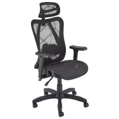 Ergonomiczny Fotel Gabinetowy Funkcja MULTIBLOCK do Biura Komputera Modern Czarny Siatka XERON Halmar