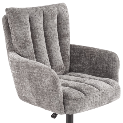 Stylowy Fotel Gabinetowy Obrotowy Pikowany z Podłokietnikami do Biura Skandynawskie Popielaty Szary MISHEL Halmar