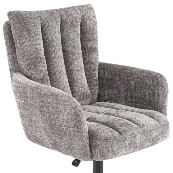 Stylowy Fotel Gabinetowy Obrotowy Pikowany z Podłokietnikami do Biura Skandynawskie Popielaty Szary MISHEL Halmar