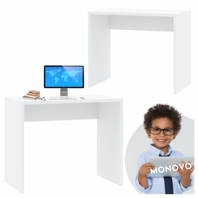 Nowoczesne Biurko Komputerowe Do Pracy Do Pokoju Do Biura Białe Loft 90 cm FLOW