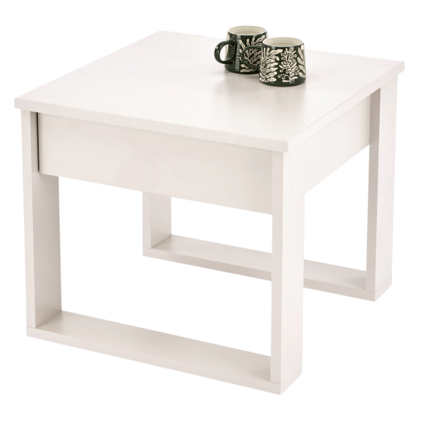 Nowoczesny Stolik Kawowy Kwadratowy z Szufladą do Salonu Skandynawskie Kaszmir NEA Halmar