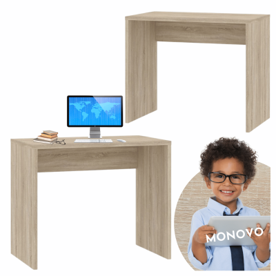 Małe Biurko Komputerowe Dąb Sonoma 90 cm Nowoczesne Do Pokoju Do Biura Młodzieżowe Loft FLOW