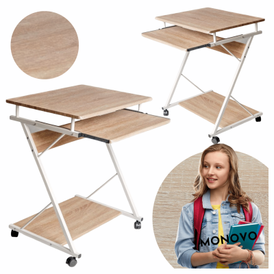 Biurko Komputerowe Na Kółkach Dąb Sonoma Młodzieżowe Do Pokoju Do Biura ERA