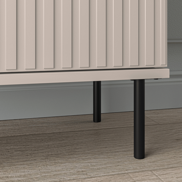 Szafa Pojedyncza do Sypialni Przedpokoju Wysoka Kaszmirowa Ryflowana na Nóżkach SOPHIE 12