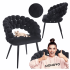 Nowoczesne Krzesło Welurowe Do Jadalni Salonu Glamour Velvet Plecione Oparcie Czarne BUBLI
