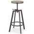 Hoker Barowy Metalowy Loft Dębowy Regulowany H64 Bok
