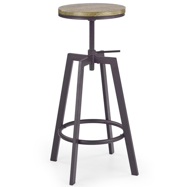 Hoker Barowy Metalowy Loft Dębowy Regulowany H64 Front