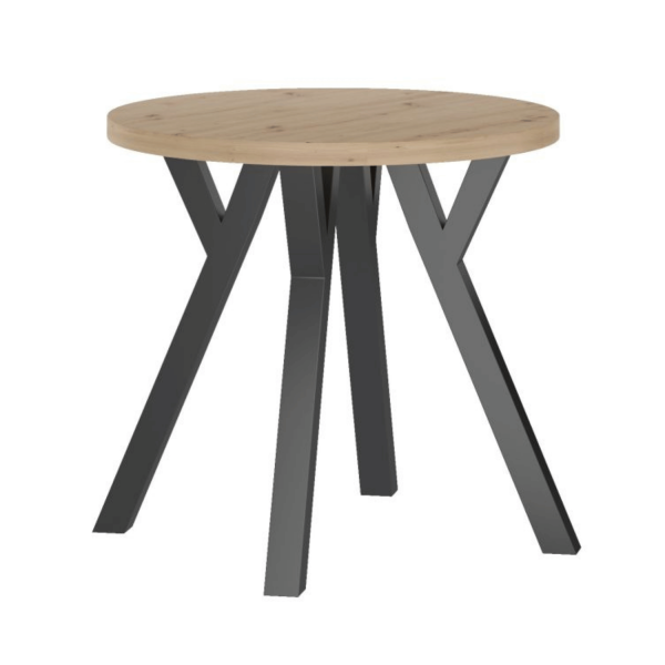 Nowoczesny Okrągły Stół Do Salonu 80 cm Loft Dąb Artisan Stół Kuchenny OVO