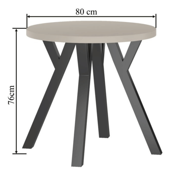Mały Okrągły Stół Do Salonu 80 cm Nowoczesny Loft Kaszmirowy Stół Kuchenny OVO