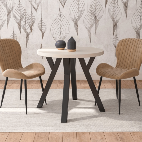 Mały Okrągły Stół Do Salonu 80 cm Nowoczesny Loft Kaszmirowy Stół Kuchenny OVO