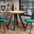 Nowoczesny Mały Stół Okrągły Do Salonu 80 cm Loft Stół Kuchenny Dąb Złoty Craft OVO