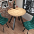 Nowoczesny Mały Stół Okrągły Do Salonu 80 cm Loft Stół Kuchenny Dąb Złoty Craft OVO