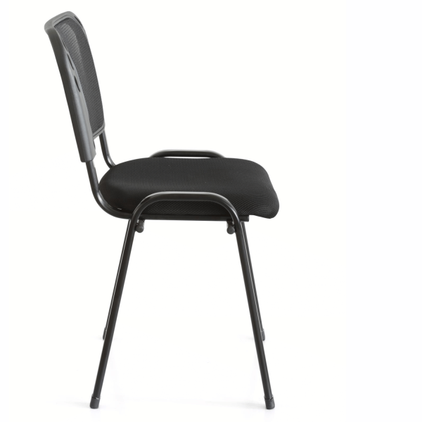 Ergonomiczne Krzesło Tapicerowane Nowoczesne Biurowe Atest BHP Czarne PROX