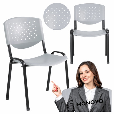 Krzesło Ergonomiczne Konferencyjne Do Biura Nowoczesne ISO Loft ATEST BHP Metalowe Szare RIVO