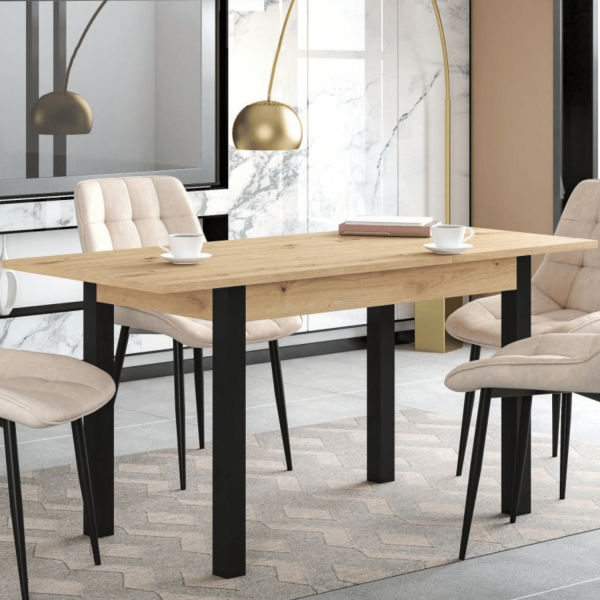 Stół Rozkładany 120(160)x70 cm Kuchenny Do Jadalni Salonu Loft Dąb Artisan  HELIOS