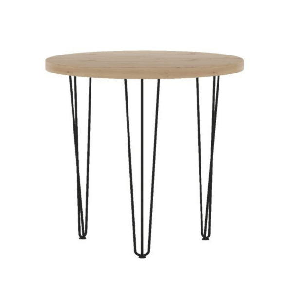 Mały Okrągły Stół Nowoczesny Do Salonu Jadalni 80 cm Loft Dąb Artisan XAVI