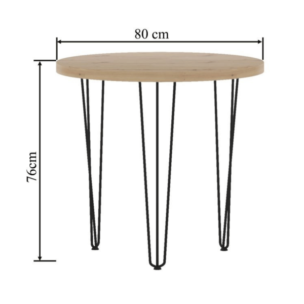 Mały Okrągły Stół Nowoczesny Do Salonu Jadalni 80 cm Loft Dąb Artisan XAVI