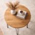 Stół Okrągły Loft Nowoczesny Mały 80 cm Dąb Złoty Craft Czarny Do Salonu Jadalni NOMA