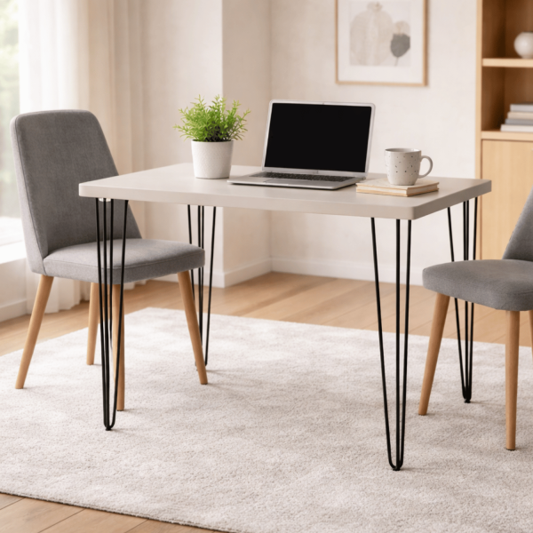 Stół Kuchenny Loft Nowoczesny 60x100 cm Prostokątny Beżowy Kaszmirowy Do Salonu Jadalni NOMA