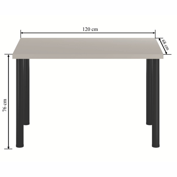 Stół Kuchenny 68x120 cm Loft Nowoczesny Do Salonu Jadalni Prostokątny Beżowy Kaszmirowy ELM