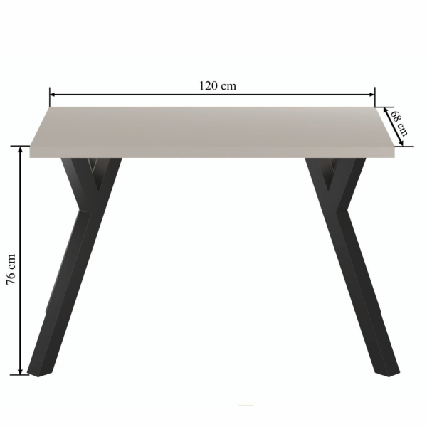 Stół Kuchenny Beżowy Kaszmirowy Do Salonu Jadalni Kuchni 68x120 cm Nowoczesny UNITY
