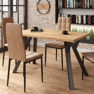 Stół Kuchenny Do Salonu Jadalni Kuchni 67x128 cm Nowoczesny Dąb Złoty Craft UNITY