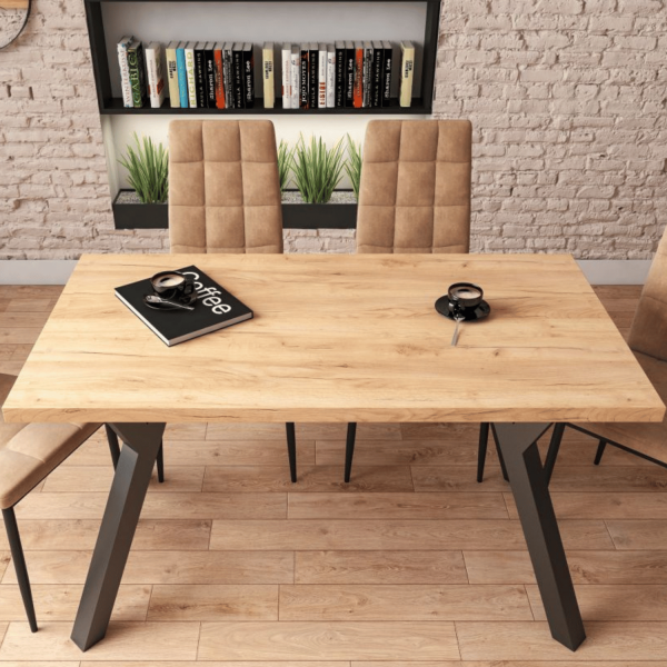 Stół Kuchenny Do Salonu Jadalni Kuchni 67x128 cm Nowoczesny Dąb Złoty Craft UNITY
