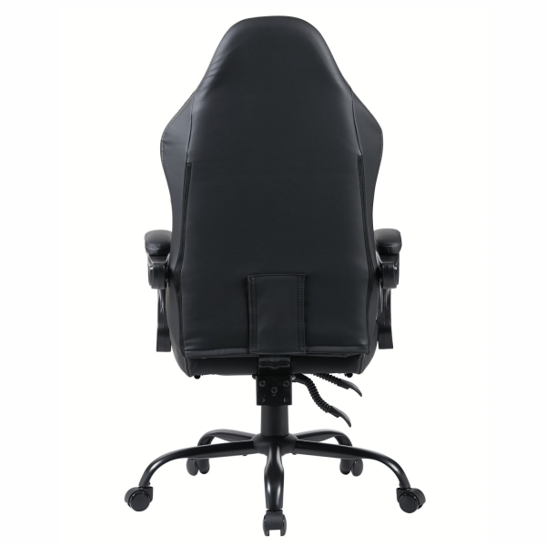 Czarny Fotel Biurowy Gamingowy Obrotowy Ergonomiczny Z Podnóżkiem Do Biura LUX
