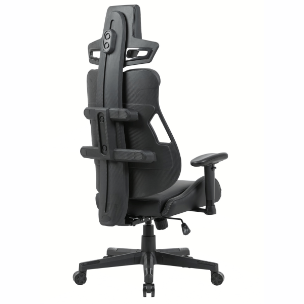 Obrotowy Fotel Skórzany Gamingowy Biurowy Ergonomiczny Z Podłokietnikami Czarny KING