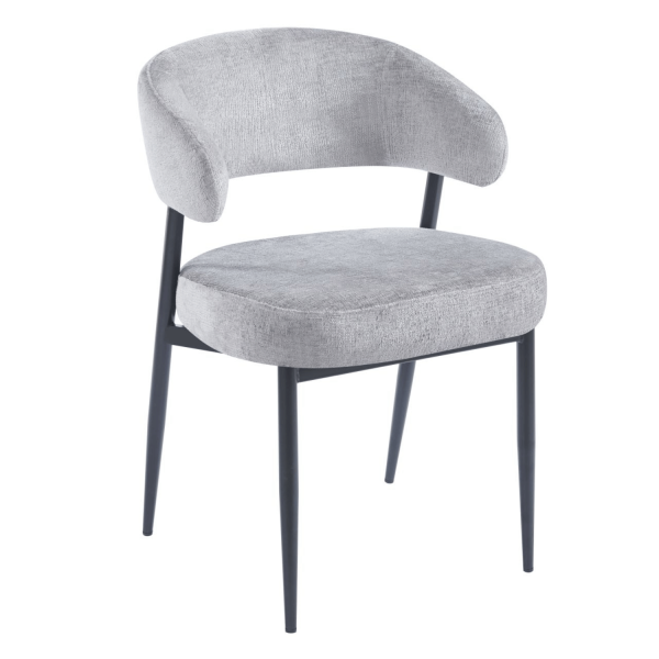 Nowoczesne Krzesło Tapicerowane Do Jadalni Salonu Szare Loft Ze Sprężynami Kieszeniowymi W Siedzisku TIAGO