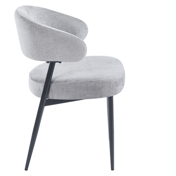 Nowoczesne Krzesło Tapicerowane Do Jadalni Salonu Szare Loft Ze Sprężynami Kieszeniowymi W Siedzisku TIAGO