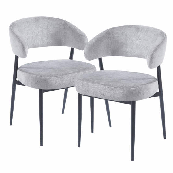 Nowoczesne Krzesło Tapicerowane Do Jadalni Salonu Szare Loft Ze Sprężynami Kieszeniowymi W Siedzisku TIAGO