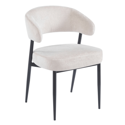 Krzesło Tapicerowane Do Jadalni Salonu Beżowe Kaszmirowe Nowoczesne Loft Ze Sprężynami Kieszeniowymi W Siedzisku TIAGO