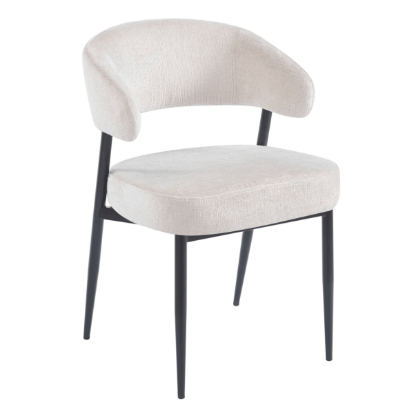 Krzesło Tapicerowane Do Jadalni Salonu Beżowe Kaszmirowe Nowoczesne Loft Ze Sprężynami Kieszeniowymi W Siedzisku TIAGO